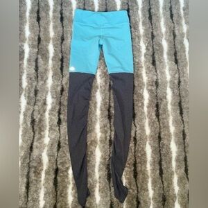 ALO Women's Cream blue/gray High Waist Full Length Athletic Yoga Pants Leggings.